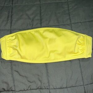 Yellow strapless swimsuit top